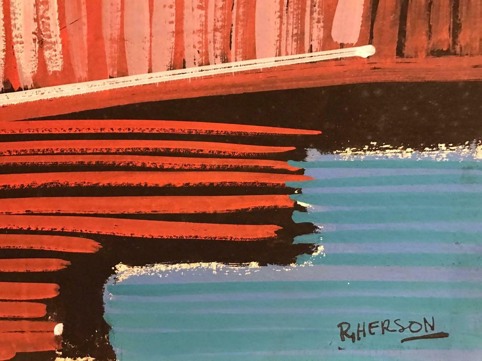 Roger Hersonfrench Cubist Abstract Painting   Picasso Influence   Signedcirca 1980's photo furniture
