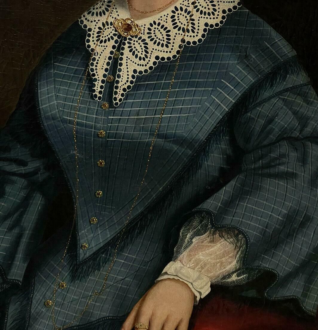 American School19th Century American School Large Portrait Of A Seated Lady, Oil Painting photo 1686.0