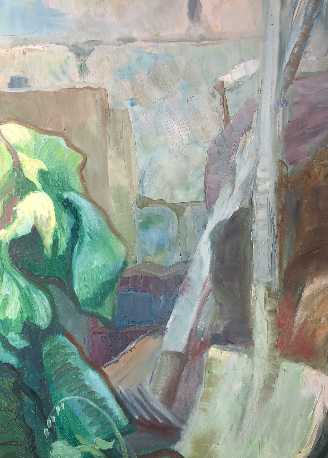 Claude Benardgiant Green Cauliflower Cabbage French Post Impressionist Signed Oil Paintingc. 1970's photo furniture