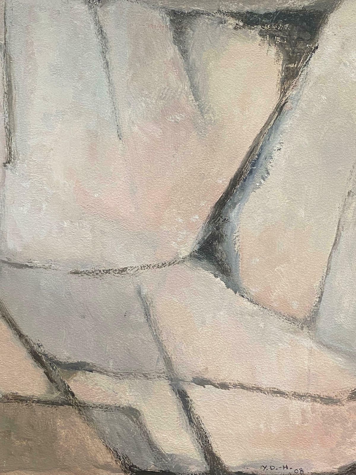 Yvette Dubois Habasqueabstract Expressionist Original Oil Painting Soft Muted Palette Of Colors2007 photo furniture