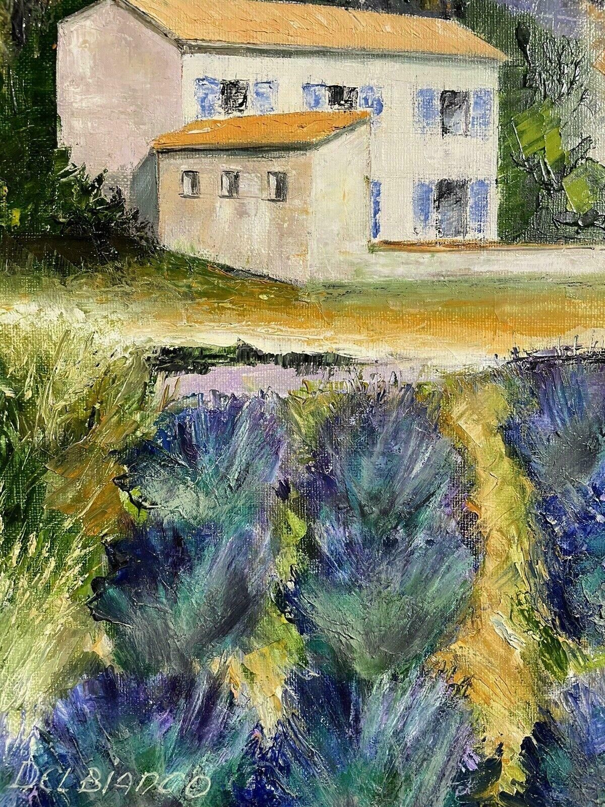 Louis Del Bianco (B.1925louis Del Bianco (French 1925) Signed Oil   Lavender Fields Provence Summer20th Century photo Art