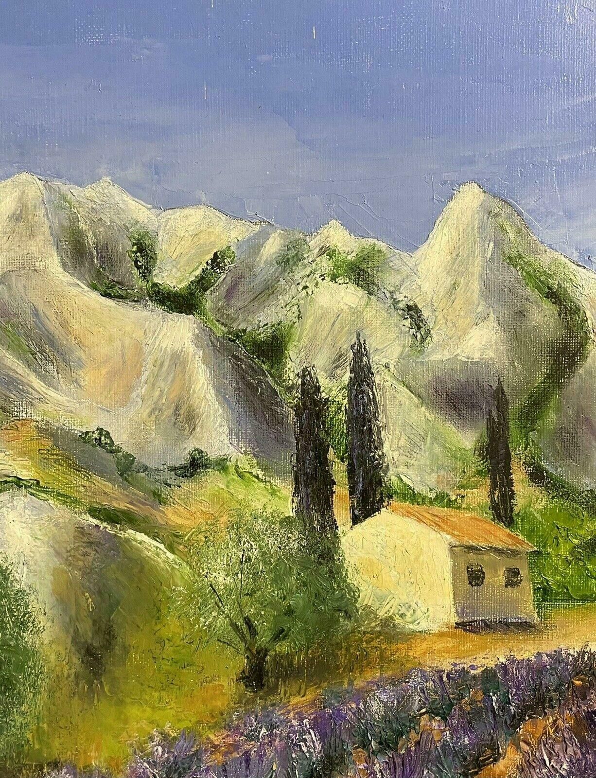 Louis Del Bianco (B.1925louis Del Bianco (French 1925) Signed Oil   Lavender Fields Provence Mountains20th Century photo Art