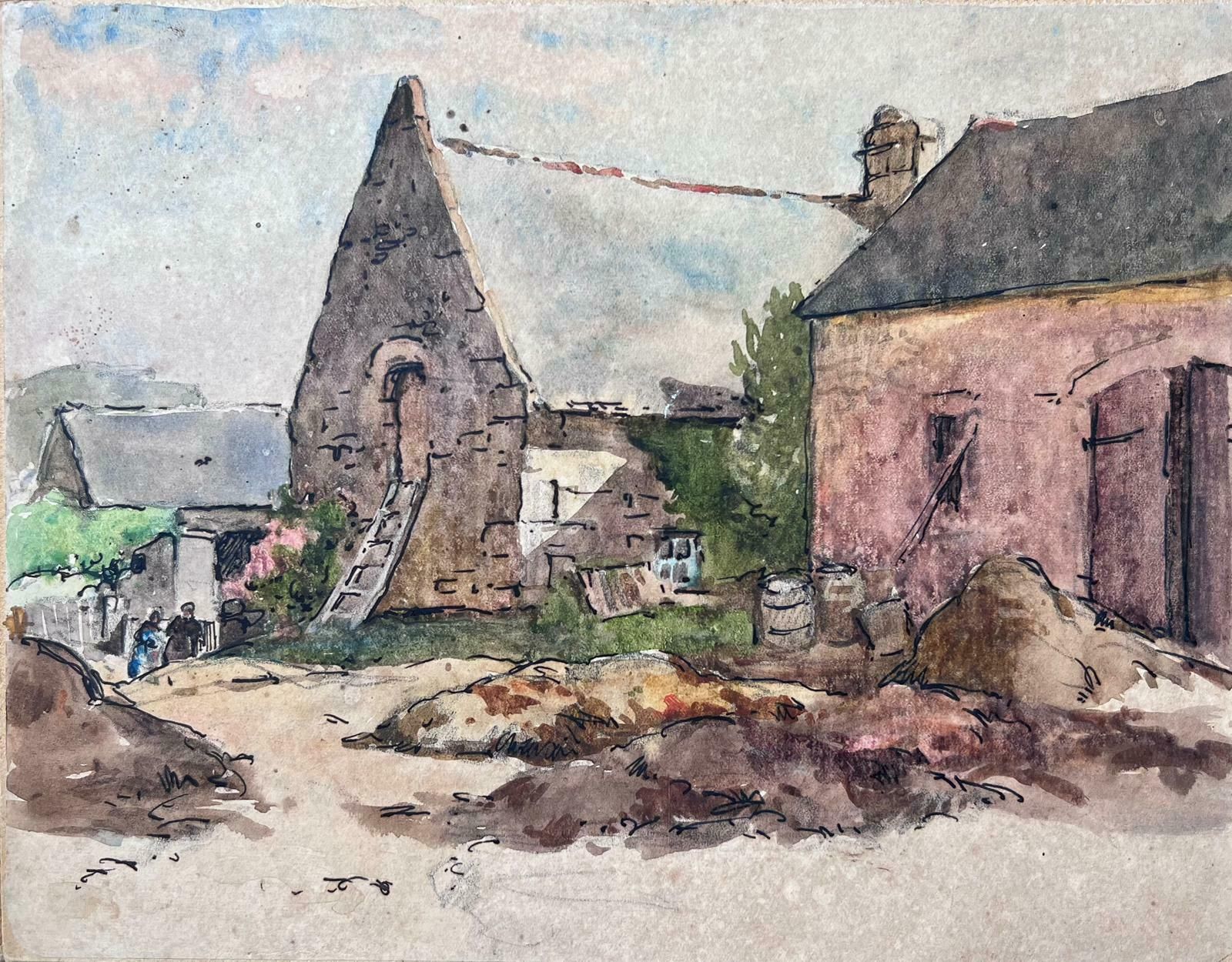 Jean Laforguemid 20th Century French Post Impressionist Painting Muddy Farmyard