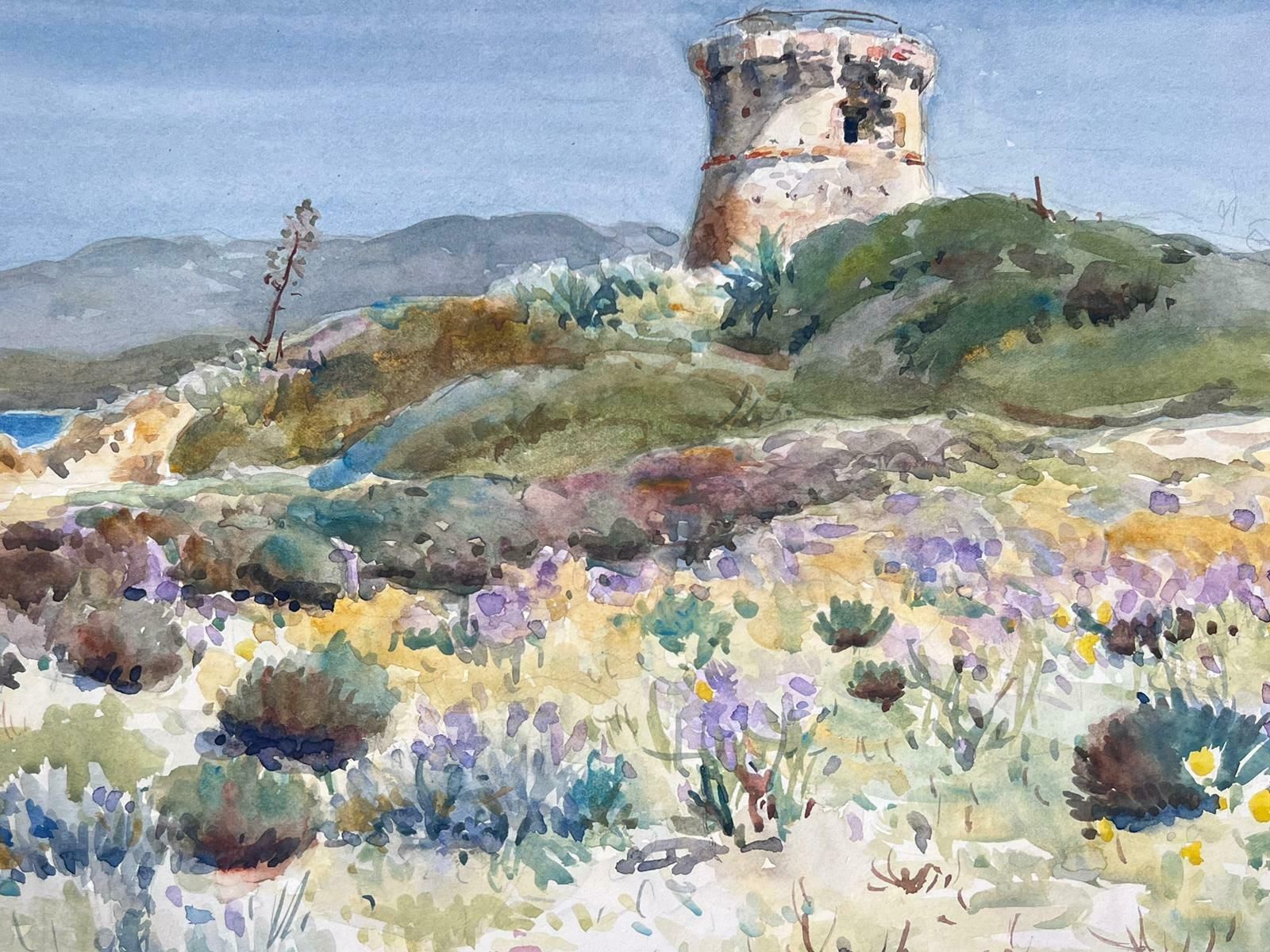 Jean Laforguemid 20th Century French Post Impressionist Painting Floral Hill Along The Beach photo for sale