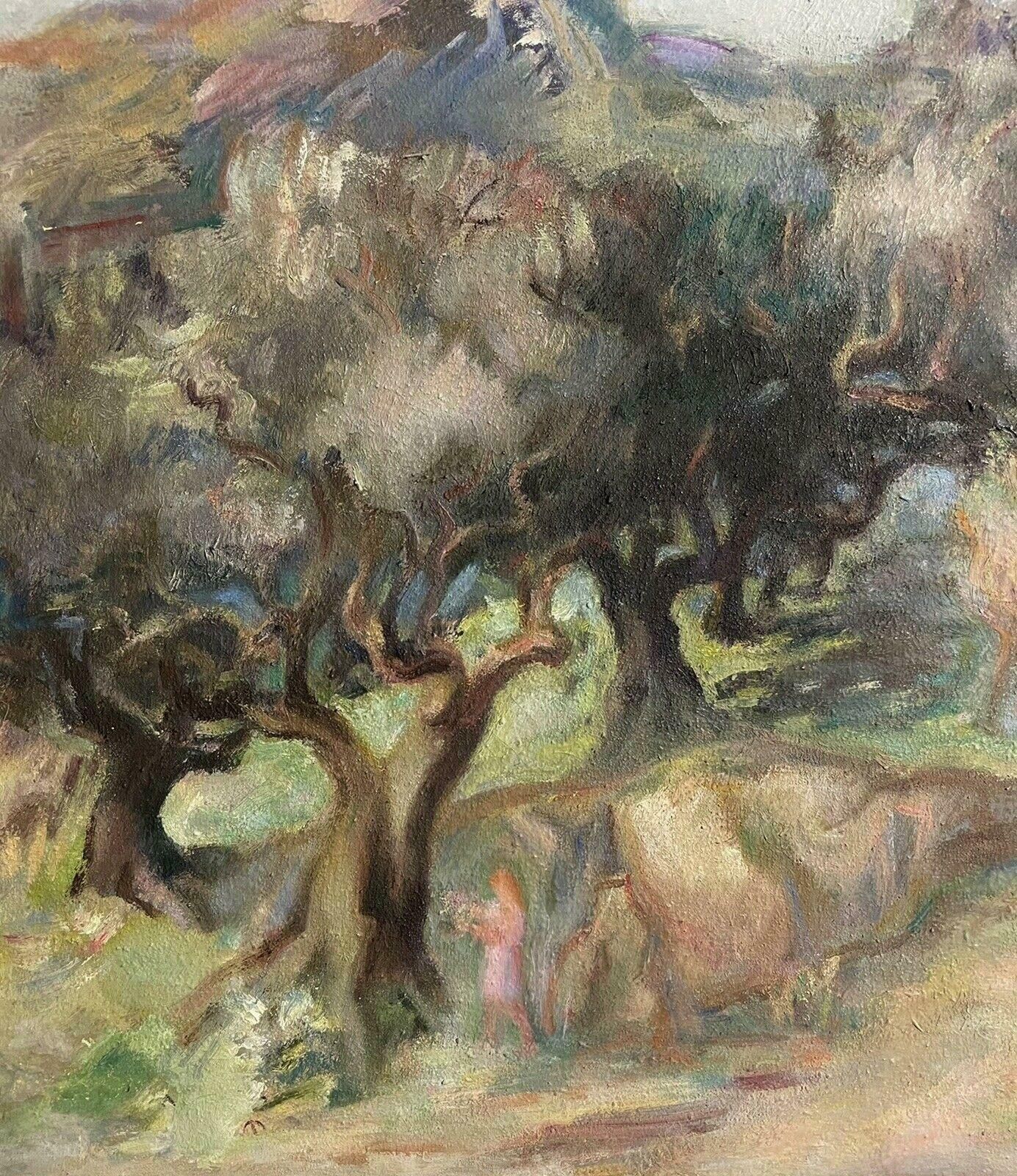Germaine Bodinolive Groves In Provence, Signed Mid 20th Century French Post Impressionist Oil1950's photo vinterior