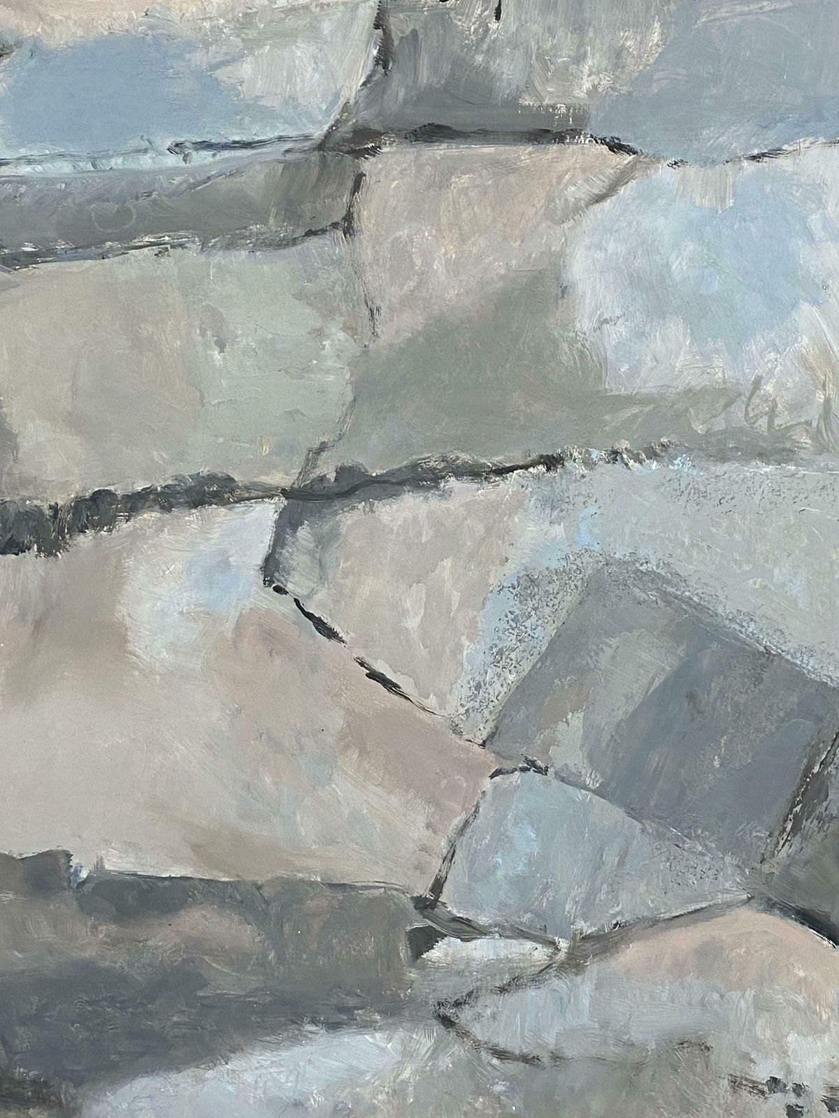 Yvette Dubois Habasqueabstract Expressionist Original Oil Painting   Grey & Pink Blocks2007 photo furniture