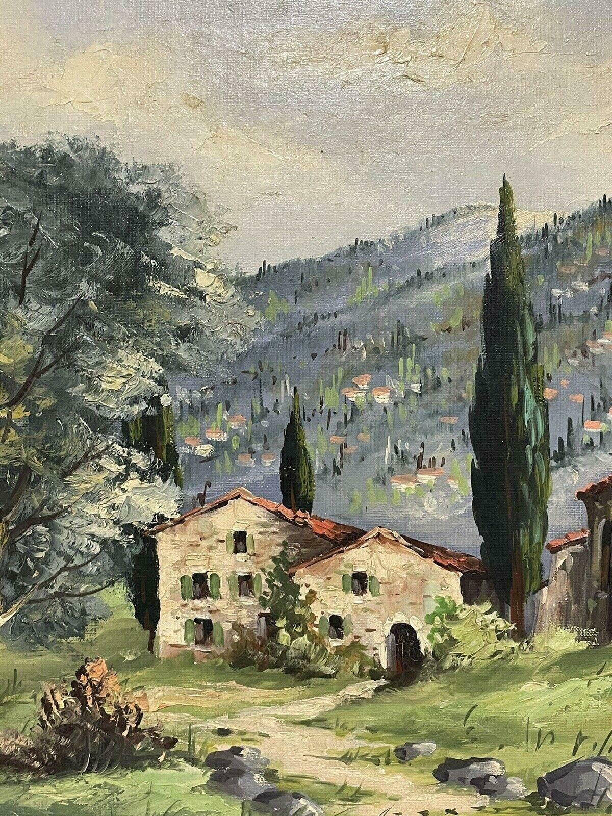 Unknownsigned French Impressionist Vintage Oil   Provencal Landscape With Old Church20th Century photo Art