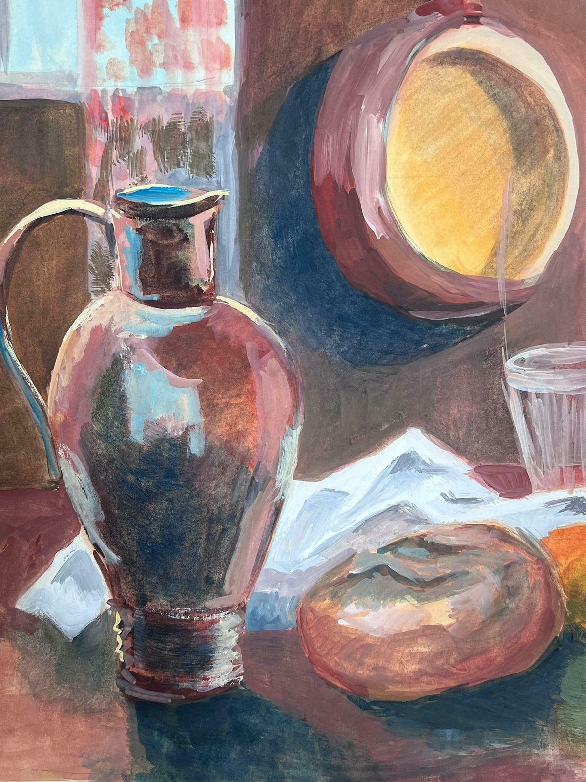 Guy Nicod Jugs And Pan French Still Life Modernist Painting photo for sale