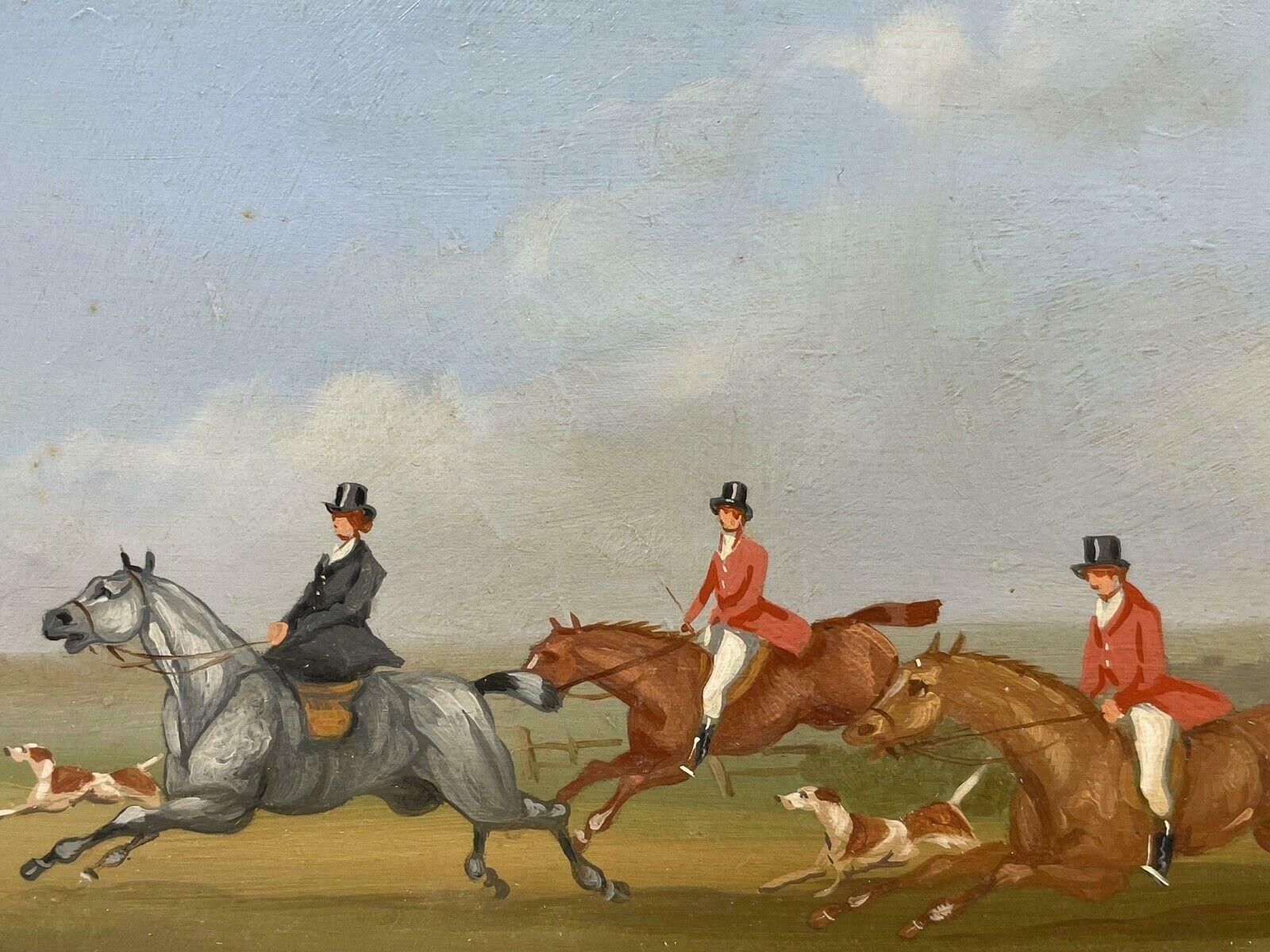 William Rowlandset Of 4 Original British Oil Paintings   Hunting Scenes   Oils On Panel Framed photo for sale