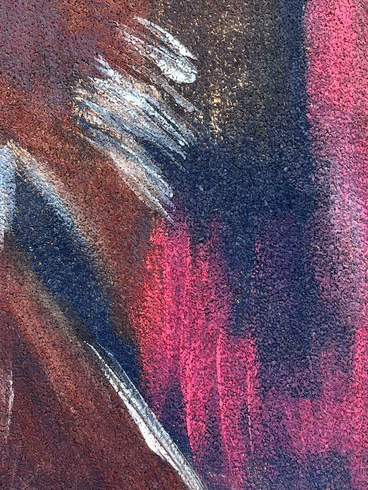 French School1960's French Expressionist Painting Blur Of Reds Blacks And White Colors photo for sale