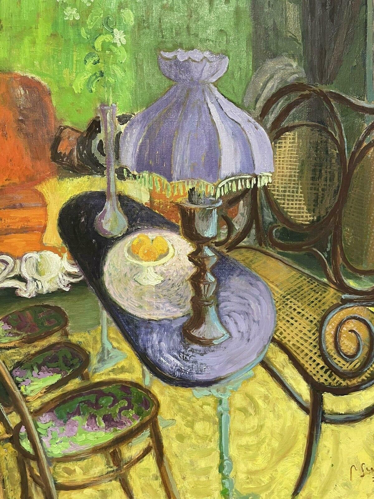 Robert Surcoufrobert Surcouf (1915 2012) Huge Signed French Modernist Oil   Interior Scene photo Art