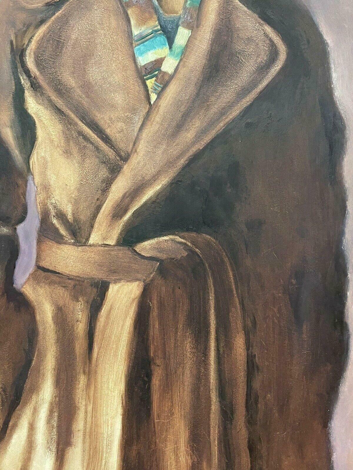 J. Mackeller Very Large Signed Oil Portrait Of Lady In Vintage Coat & Hat   Dated   Framed2005 photo 919.0