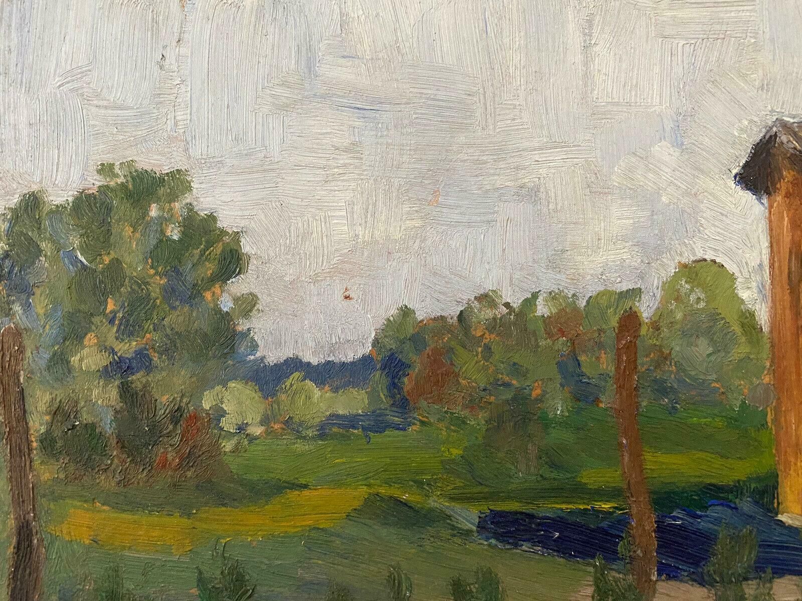 Genevieve Zondervan (1922 2013)genevieve Zondervan (1922 2013) 20th C. French Oil Painting   Building In Fieldsc. 1990's photo 485.0