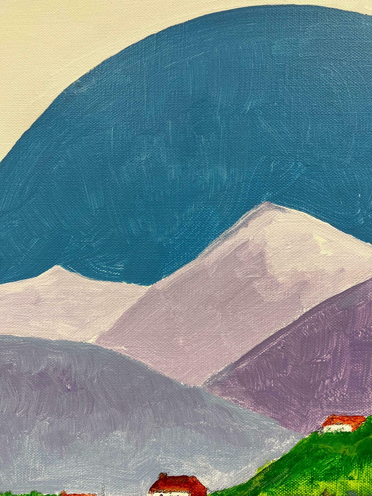 20th Century French Schoolcontemporary British Abstract Painting Light Open Field Mountain Landscape photo 2043.0