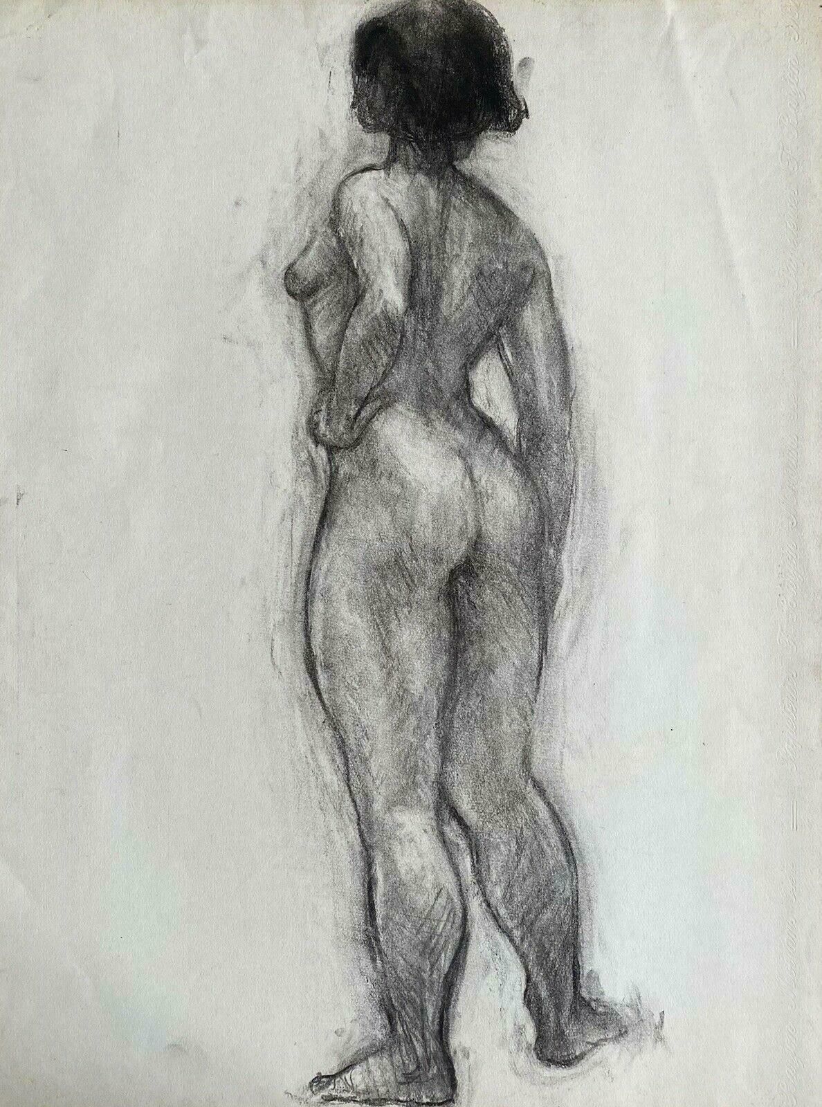 Claude Lagoucheclaude Lagouche (1943 2020) Original 1960s French Charcoal Drawing   Nudec. 1960's