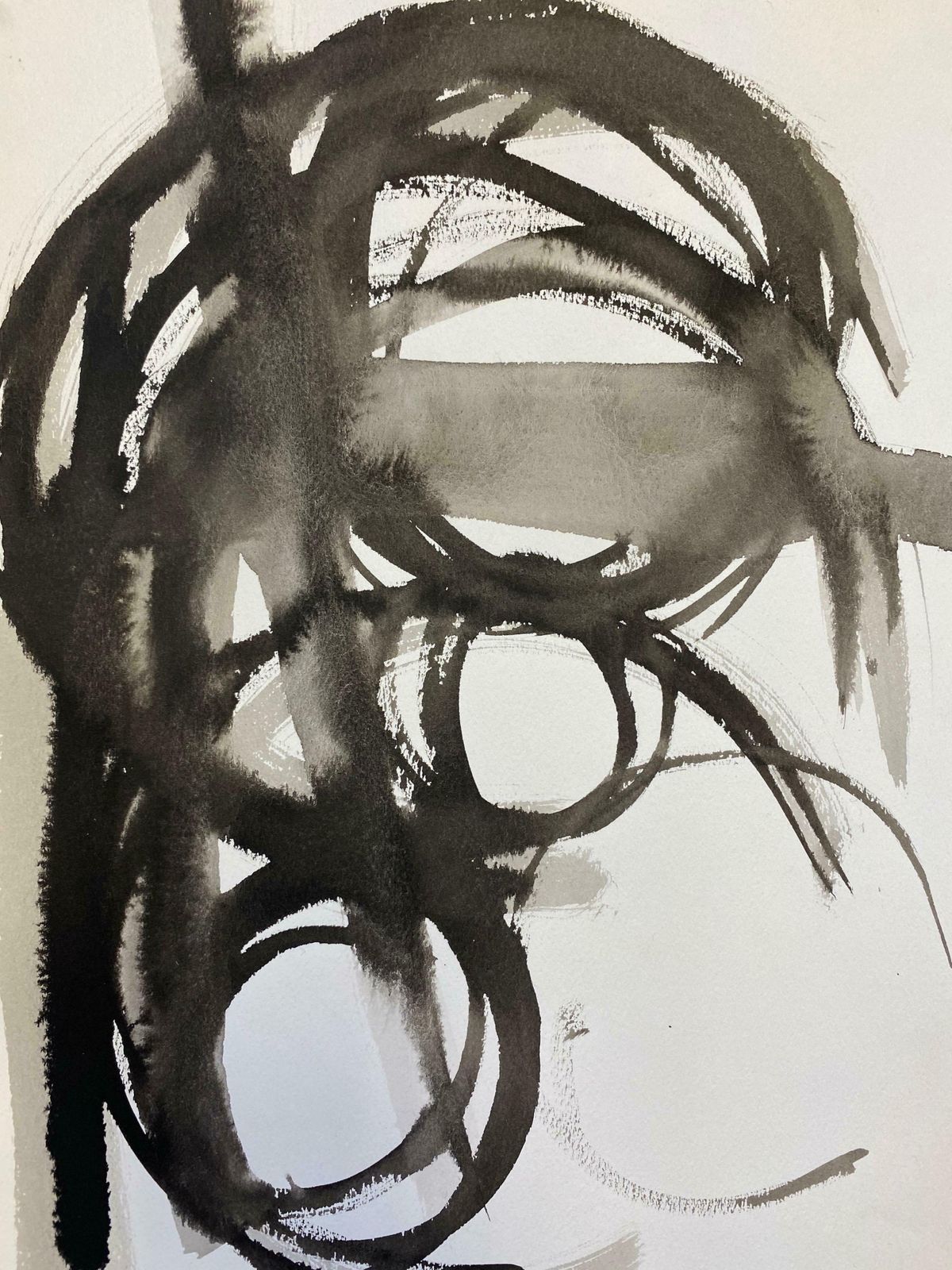 Claude Lagoucheset Of 4   Original 1970's French Abstract Black & White Paintingsc. 1970's photo 613.0