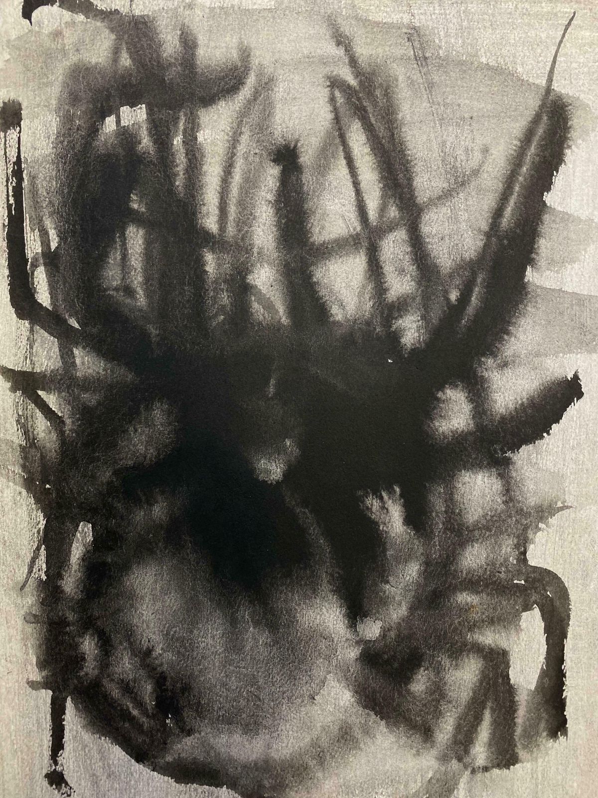 Claude Lagoucheset Of 4   Original 1970's French Abstract Black & White Paintingsc. 1970's photo for sale