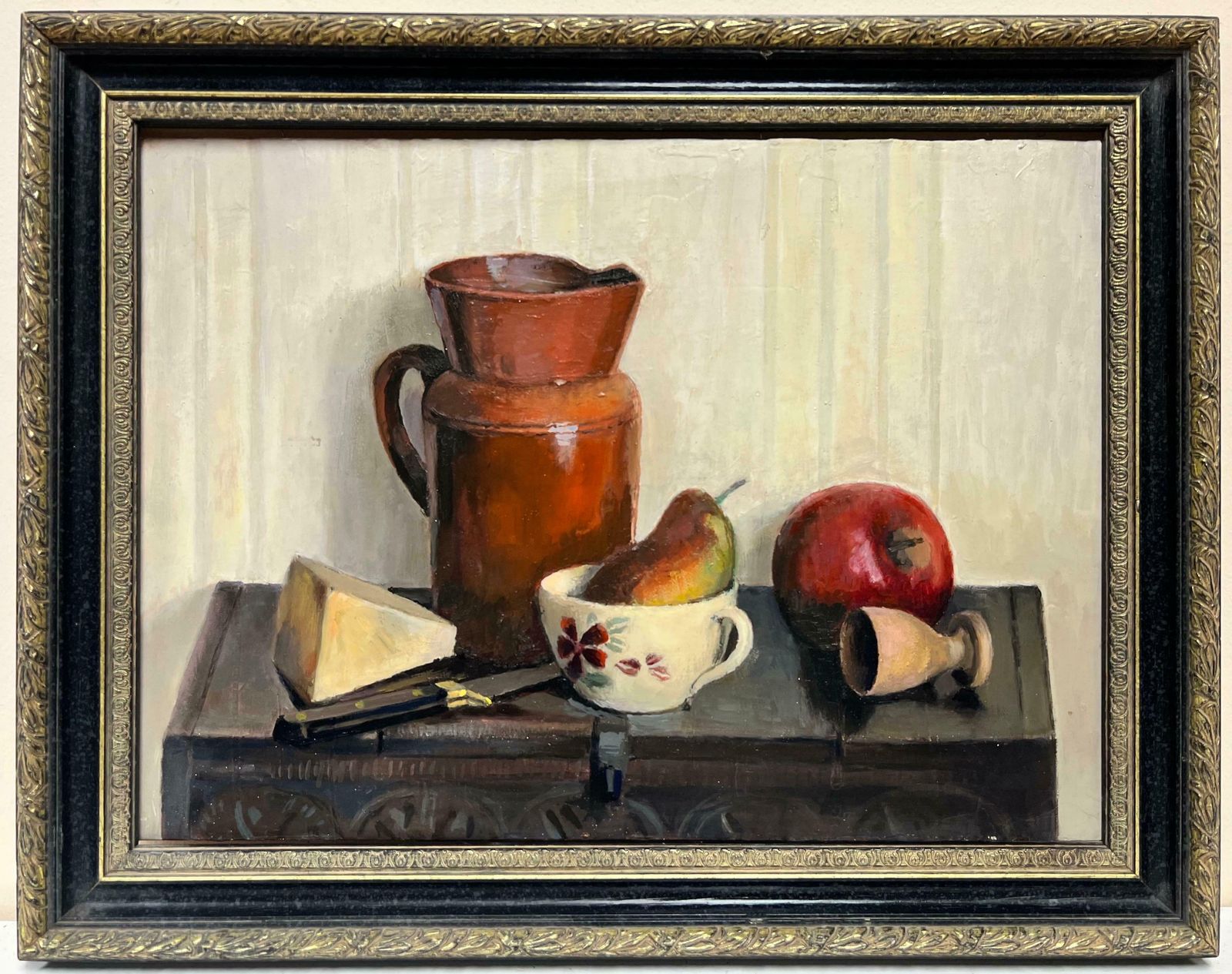 20th Century Frenchfine French Still Life Interior Scene Fruit & Table Top Items, Beautiful Details