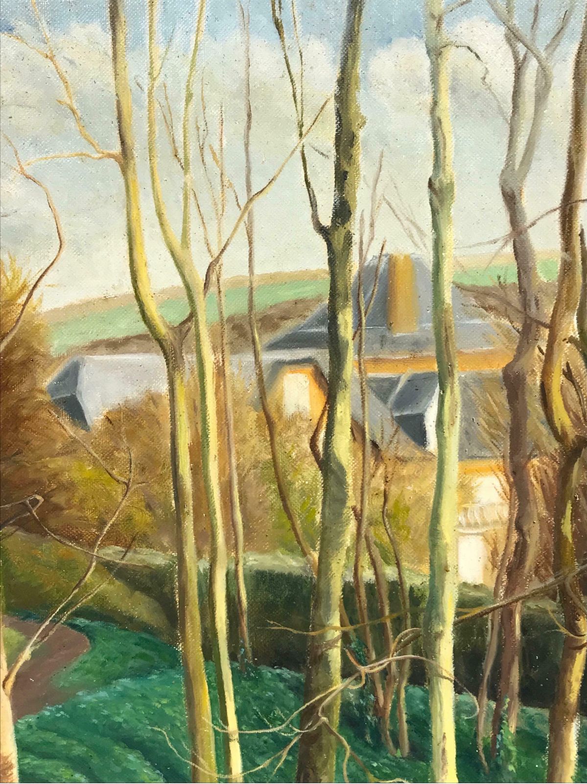 20th Century French Schoolsigned French Impressionist Oil Woodland Landscape With Trees In Valley photo vinterior