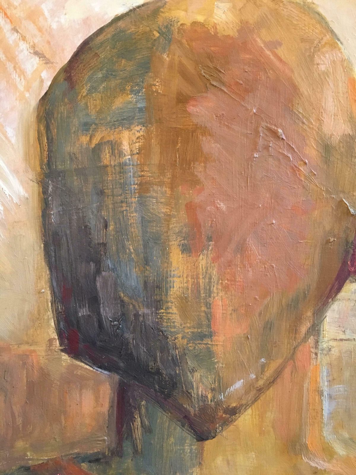 Beryl Dartonmysterious Identity Abstract Portrait, Muted Colours, Original Oil Paintingc.1970s photo for sale