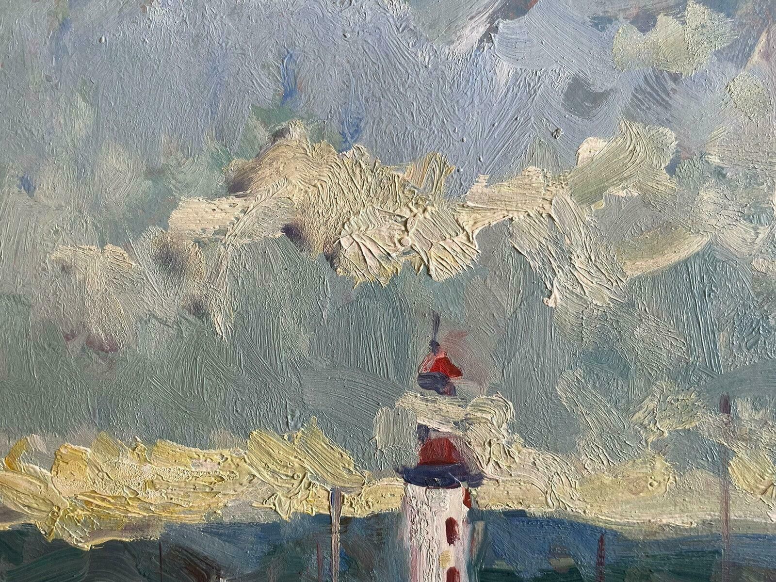 Maurice Mazeiliemaurice Mazeilie   French Impressionist Signed Oil   Brittany Harbour Lighthouse photo furniture