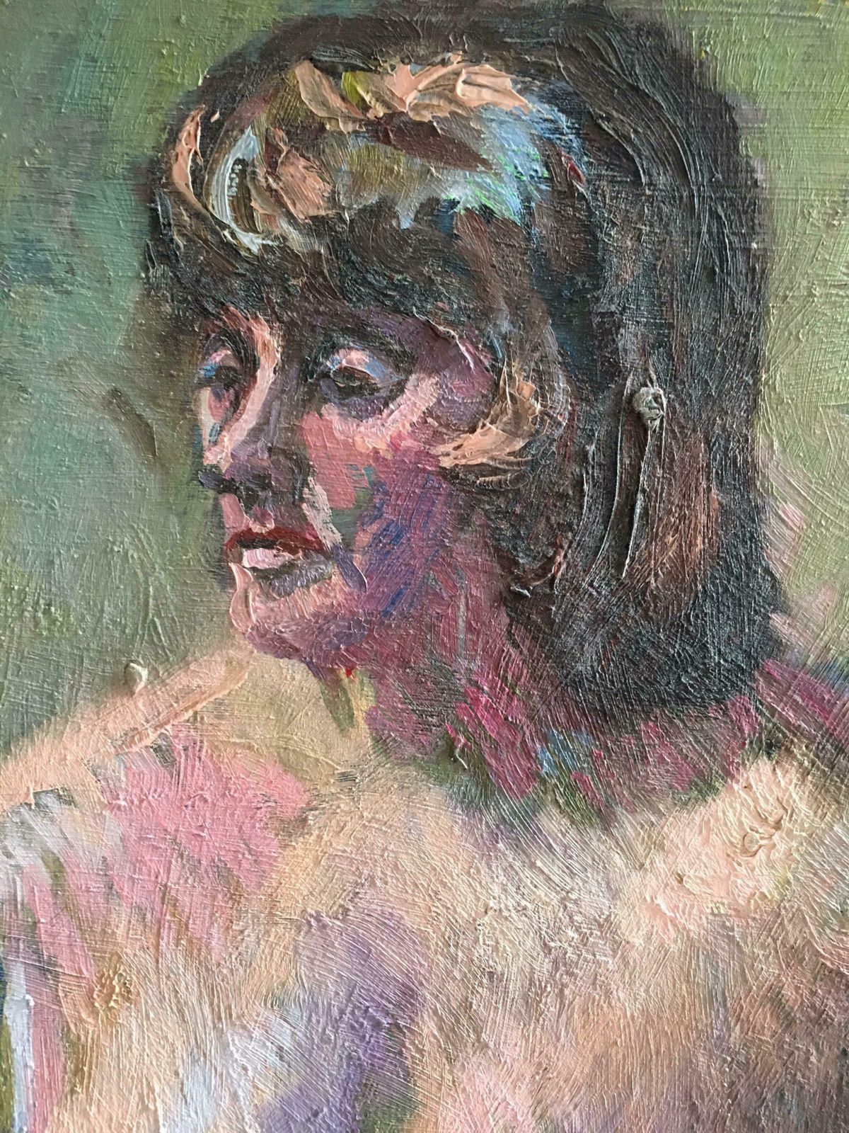 Beryl Dartonnude Original Oil Painting Mid 20th Century British Artistc.1960s photo furniture
