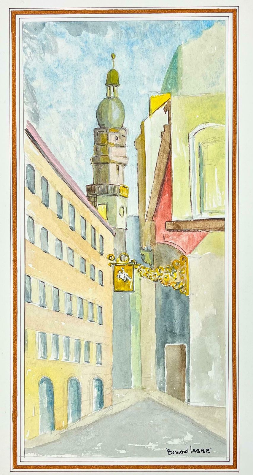 Bernard Labbe1950's Modernist/ Cubist Painting   Down The French Streets1950's photo furniture