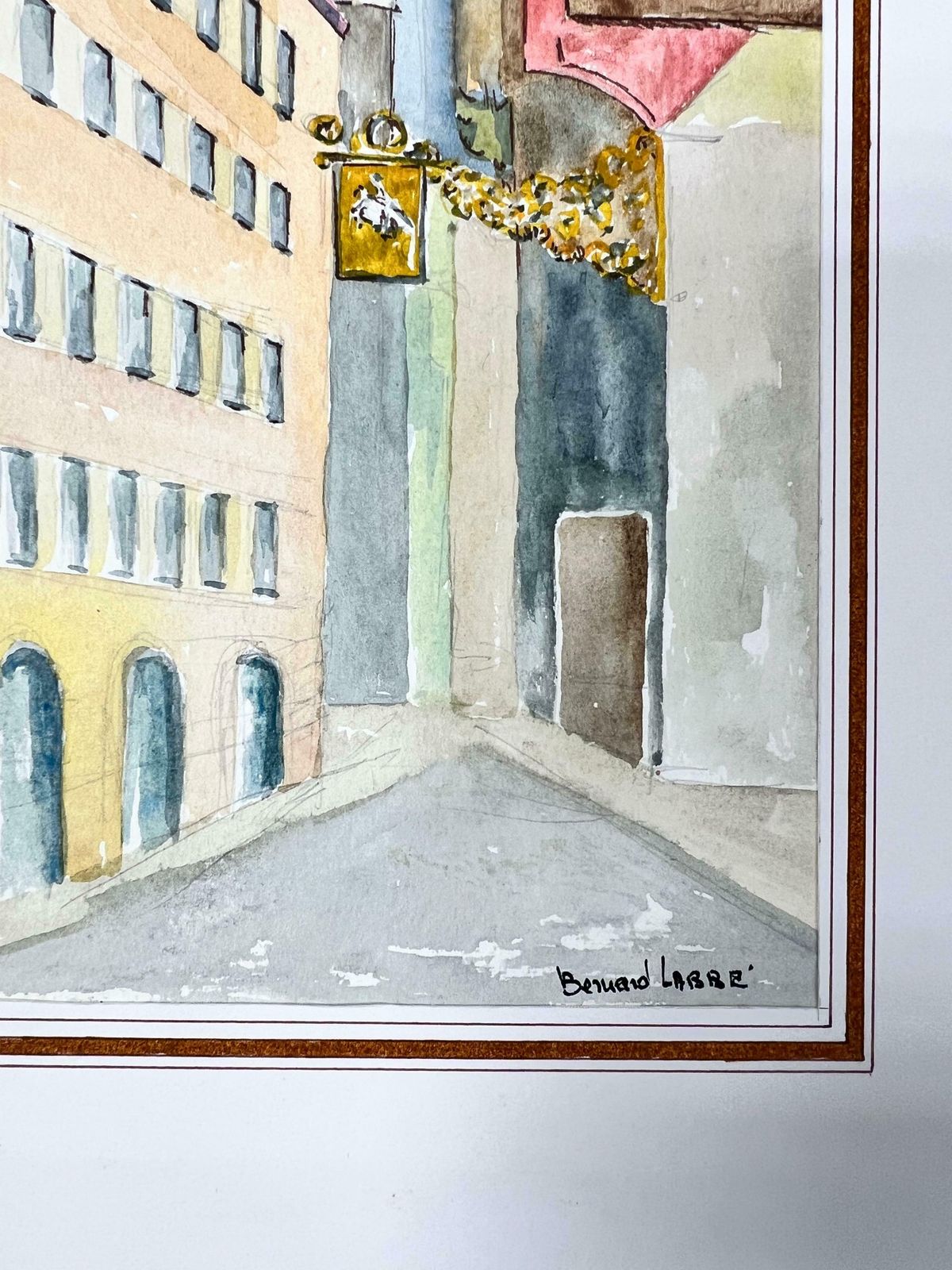 Bernard Labbe1950's Modernist/ Cubist Painting   Down The French Streets1950's photo Art