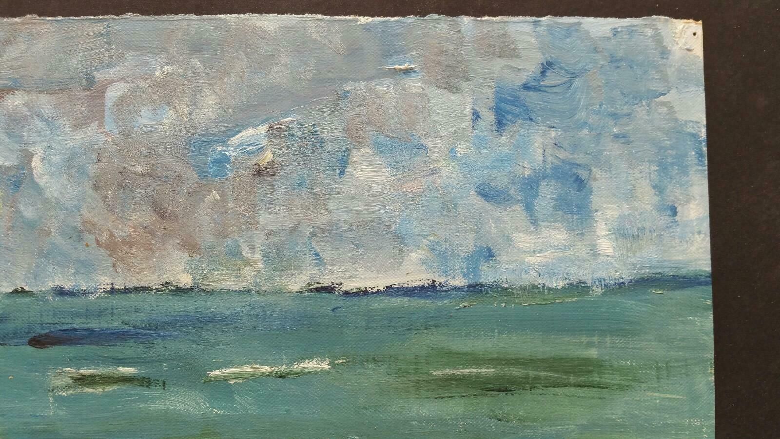Unknown20th Century French Oil Painting A Storm Over The Sealate 20th Century photo Art