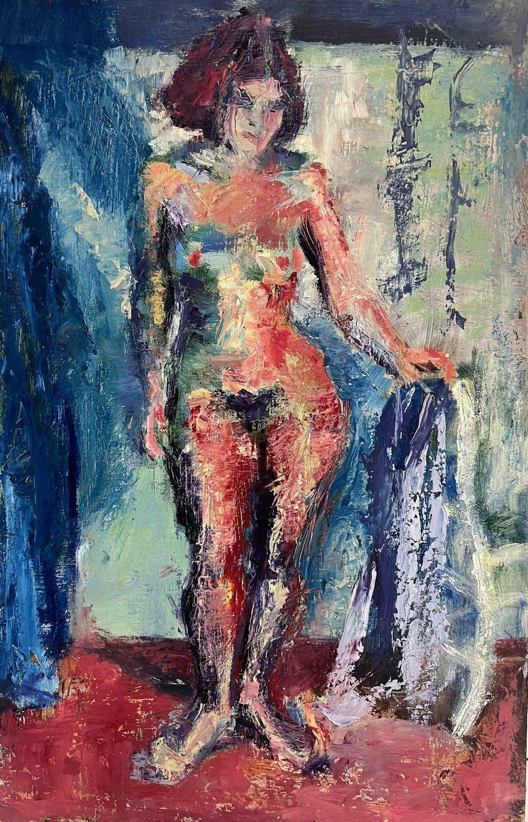 Helen Greenfieldenglish Impressionist Oil Painting Artists Nude Model Posed For The Artist photo furniture