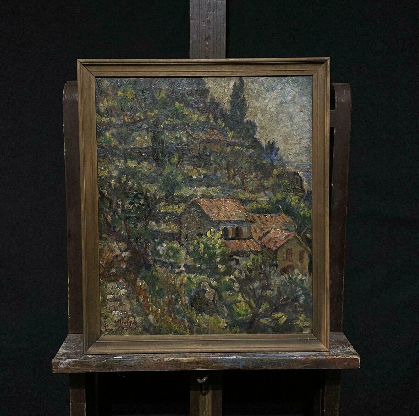French Impressionistmid 20th Century French Impressionist Signed Oil Provence Landscape photo furniture
