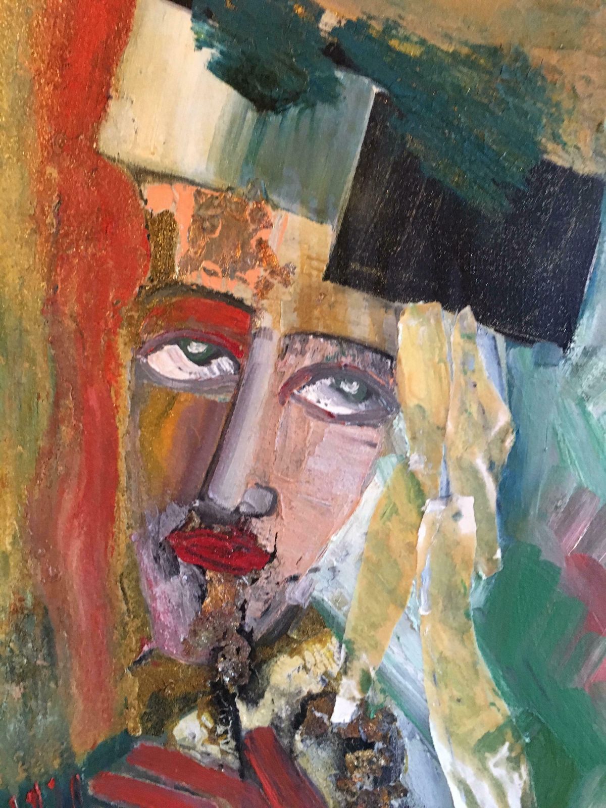Beatrice Werliecontemporary French Abstract Picasso Style Original Oil Painting Signedc.2004 photo for sale