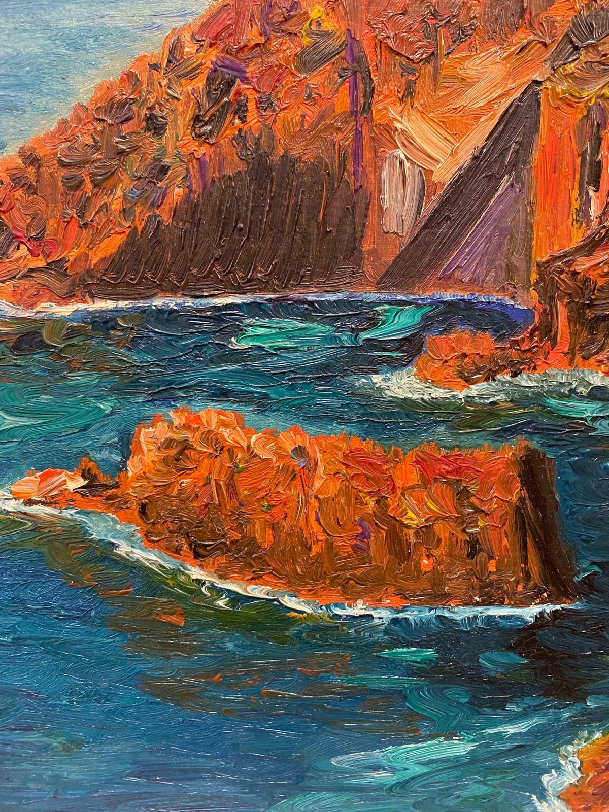 Fernand Audet20th Century French Impressionist Oil Painting   Rocky Coastline Cote D'azurc. 1950's photo Art
