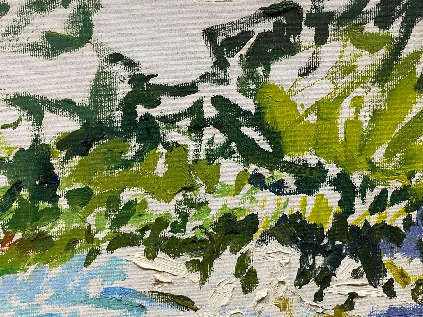 Douglas Stuart Allenimpressionist Oil Painting   Green And Blue Landscape20th Century photo vinterior