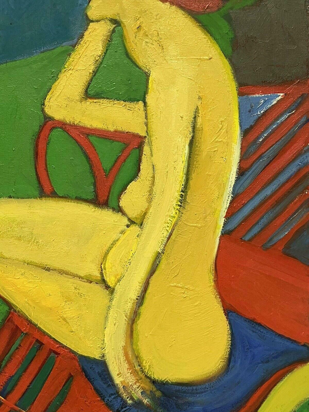 Serge Mallettlarge French Modernist Oil   Nude Lady Seated Modelling For Artistc. 2000 photo Art