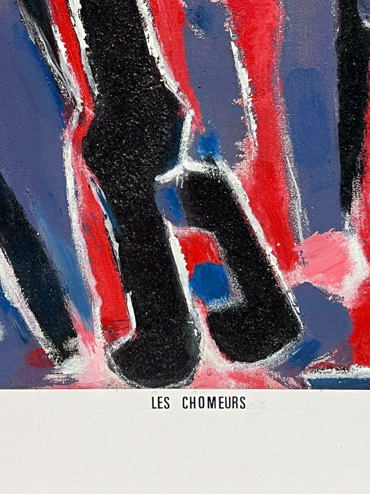 French School1970's French Abstract Painting Figures Standing Possibly A Poster Design? photo 1022.0