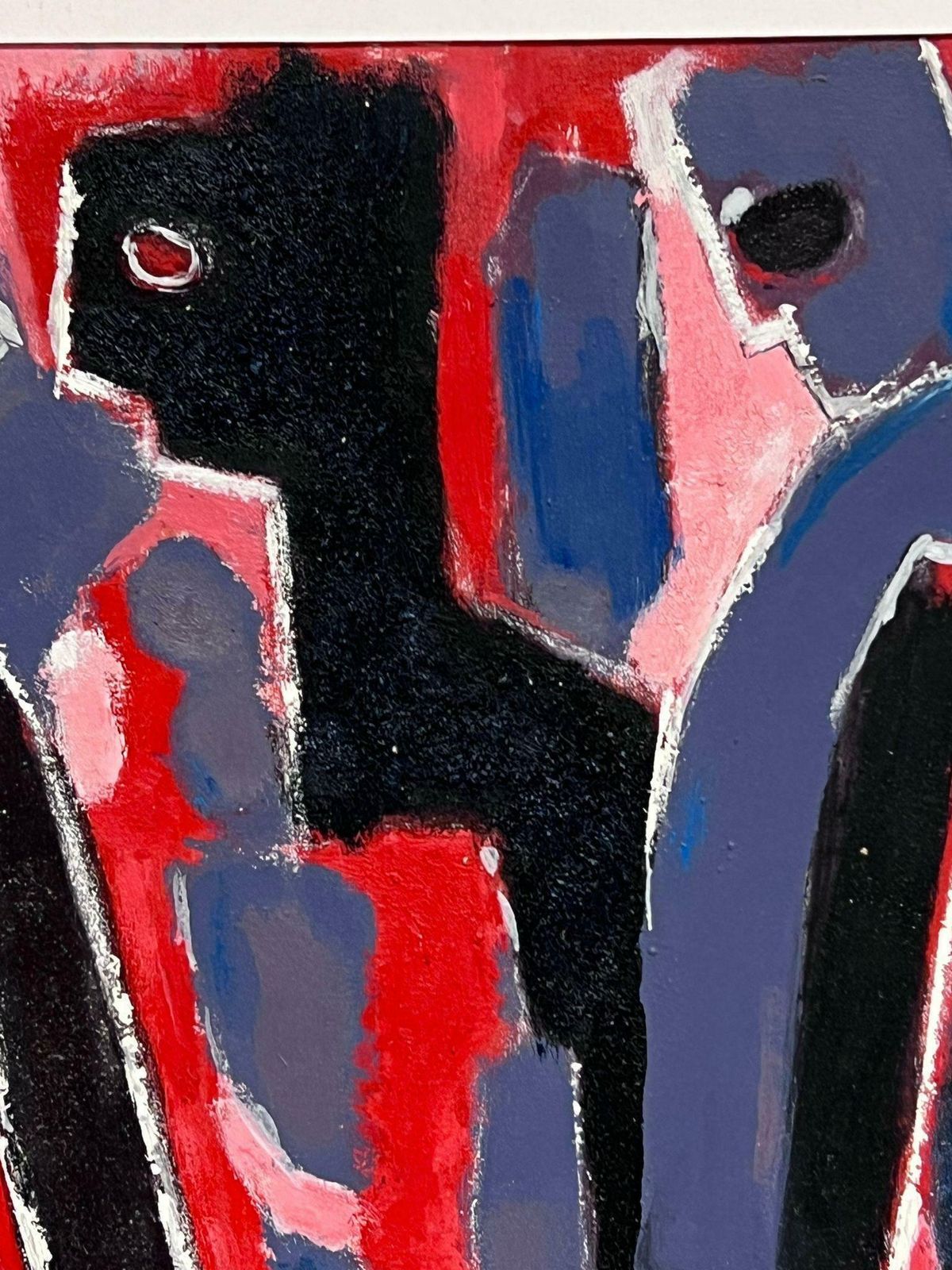 French School1970's French Abstract Painting Figures Standing Possibly A Poster Design? photo vinterior