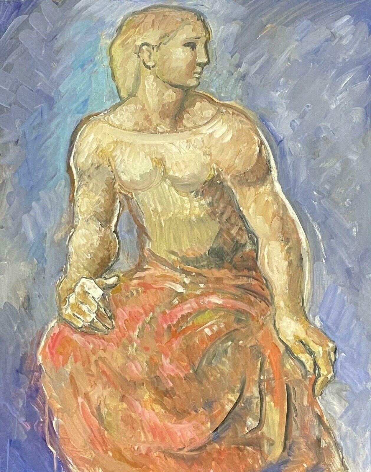 Robert Bouillerobert Bouille (1926 2021) Large Surrealist Oil Portrait Muscular Nude Model