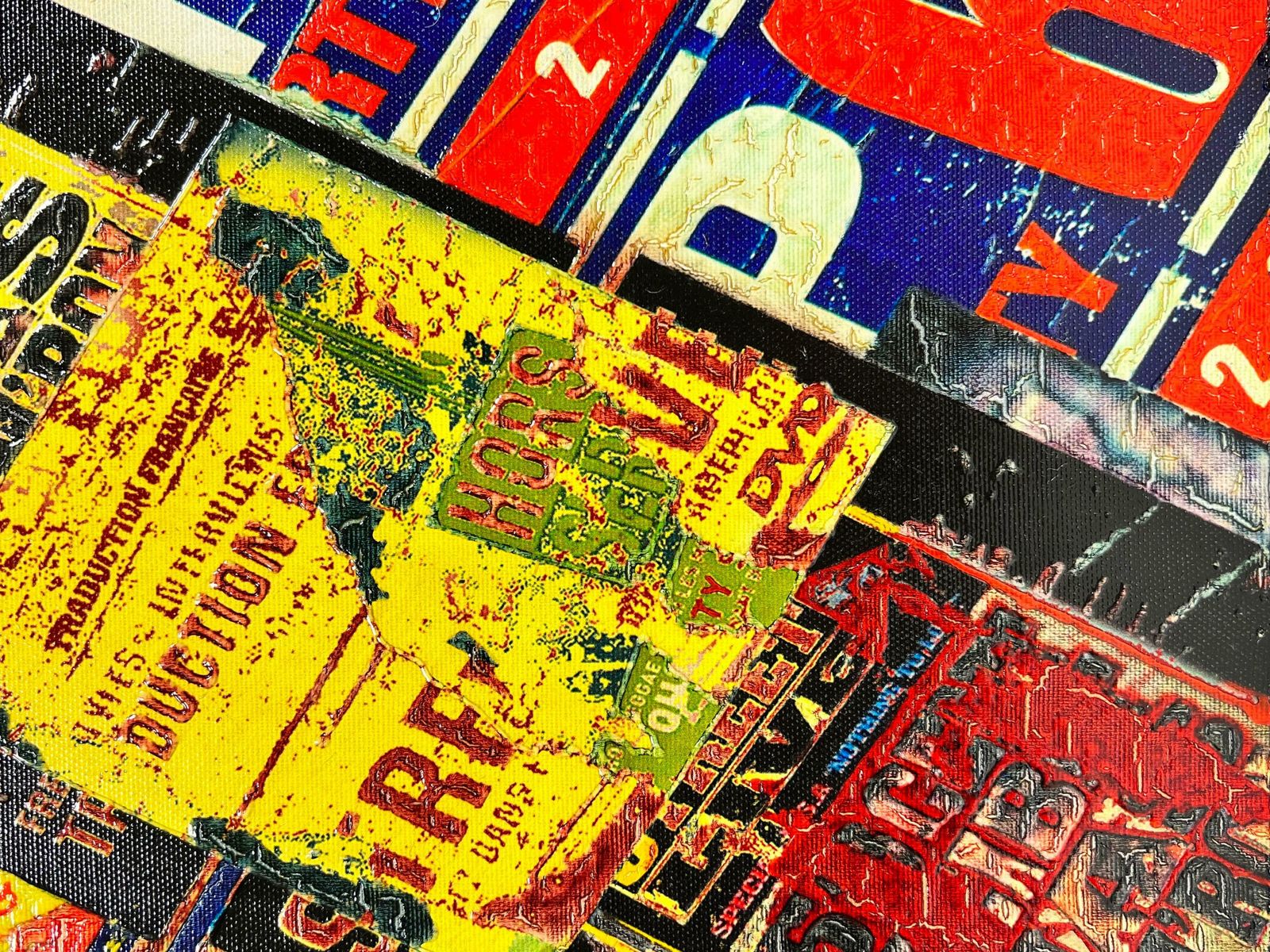 French Schoolcontemporary French Pop Art Collage Artwork, Signed photo Art