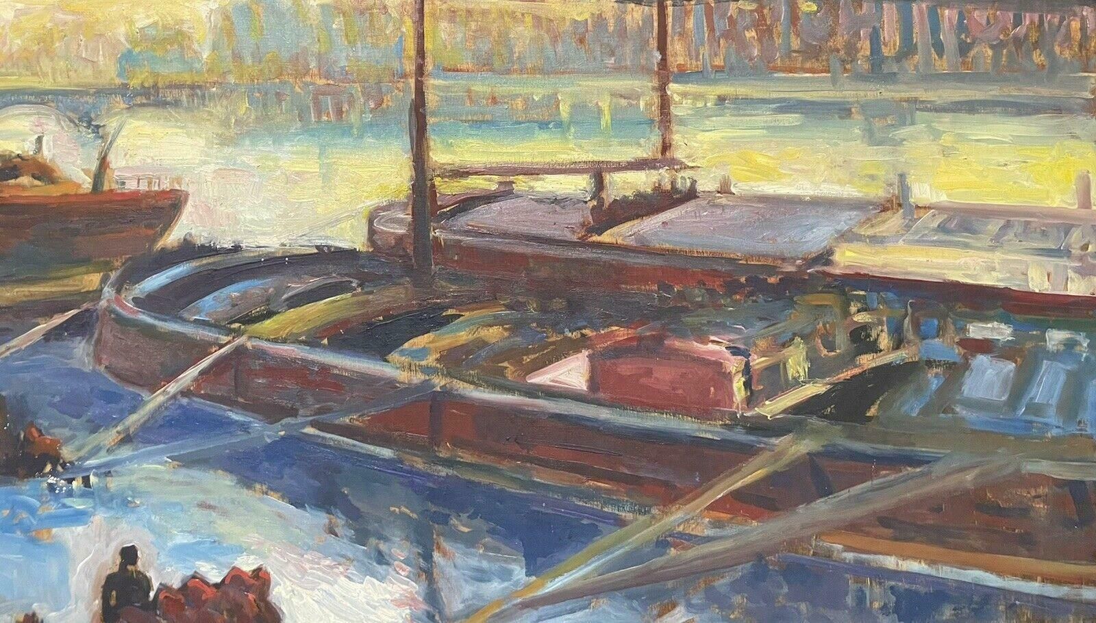 Patrice Landauerpatrice Landauer (B.1962) Huge Impressionist Oil   Flooded River Seine Paris20th Century photo Art