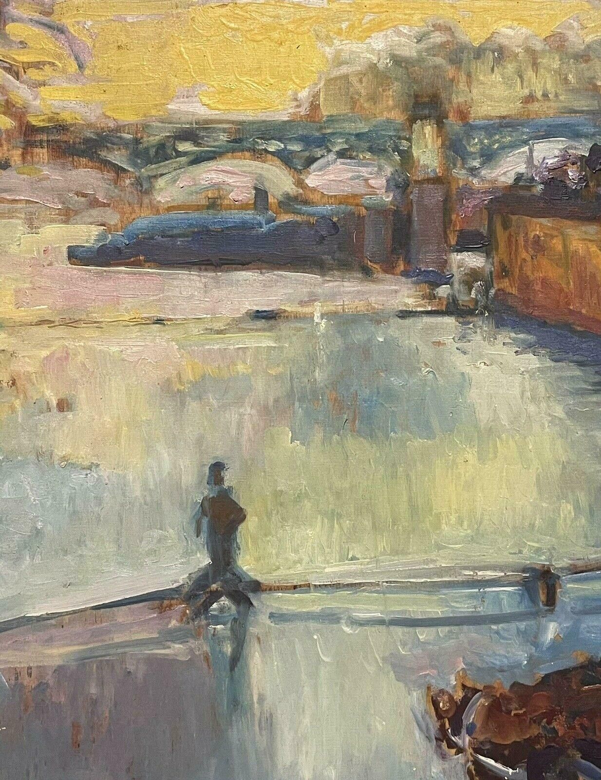 photo furniture Patrice Landauerpatrice Landauer (B.1962) Huge Impressionist Oil   Flooded River Seine Paris20th Century