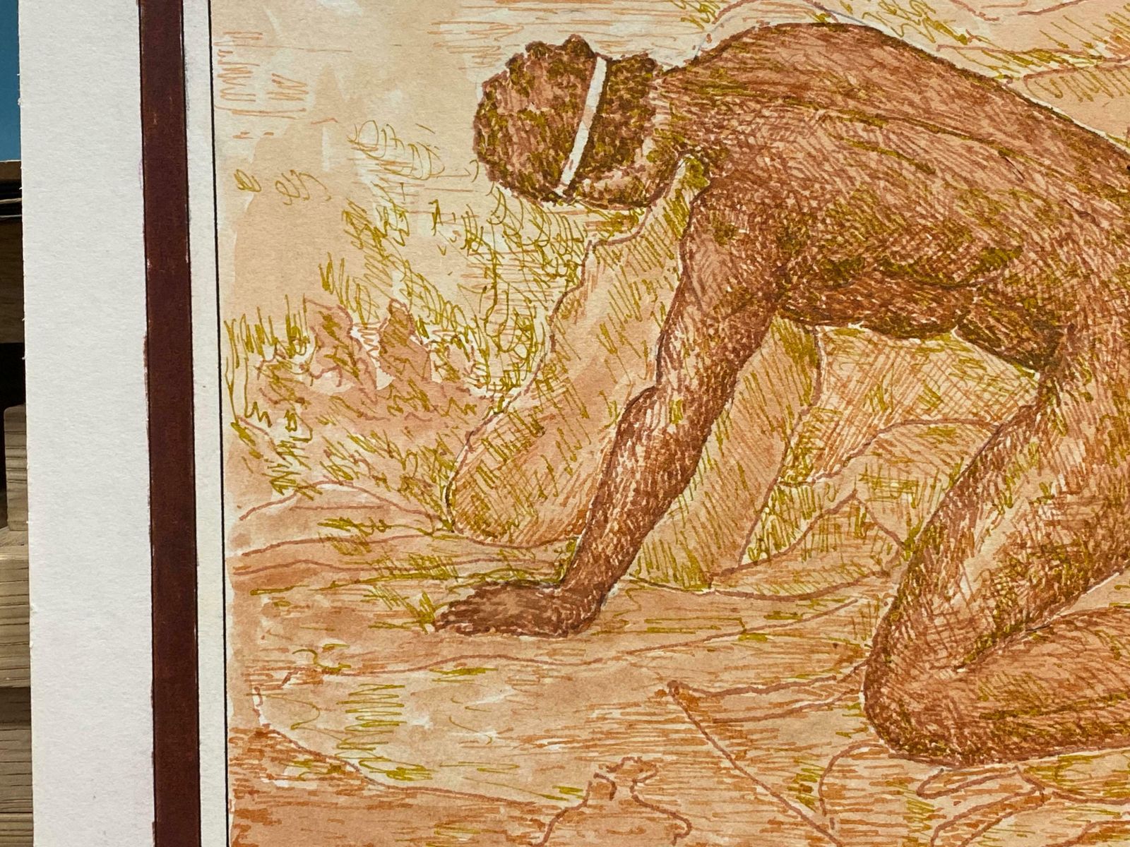 Bernard Labbe1950's French Modernist Painting Signed, Nude Figure In Landscape1950's photo 715.0