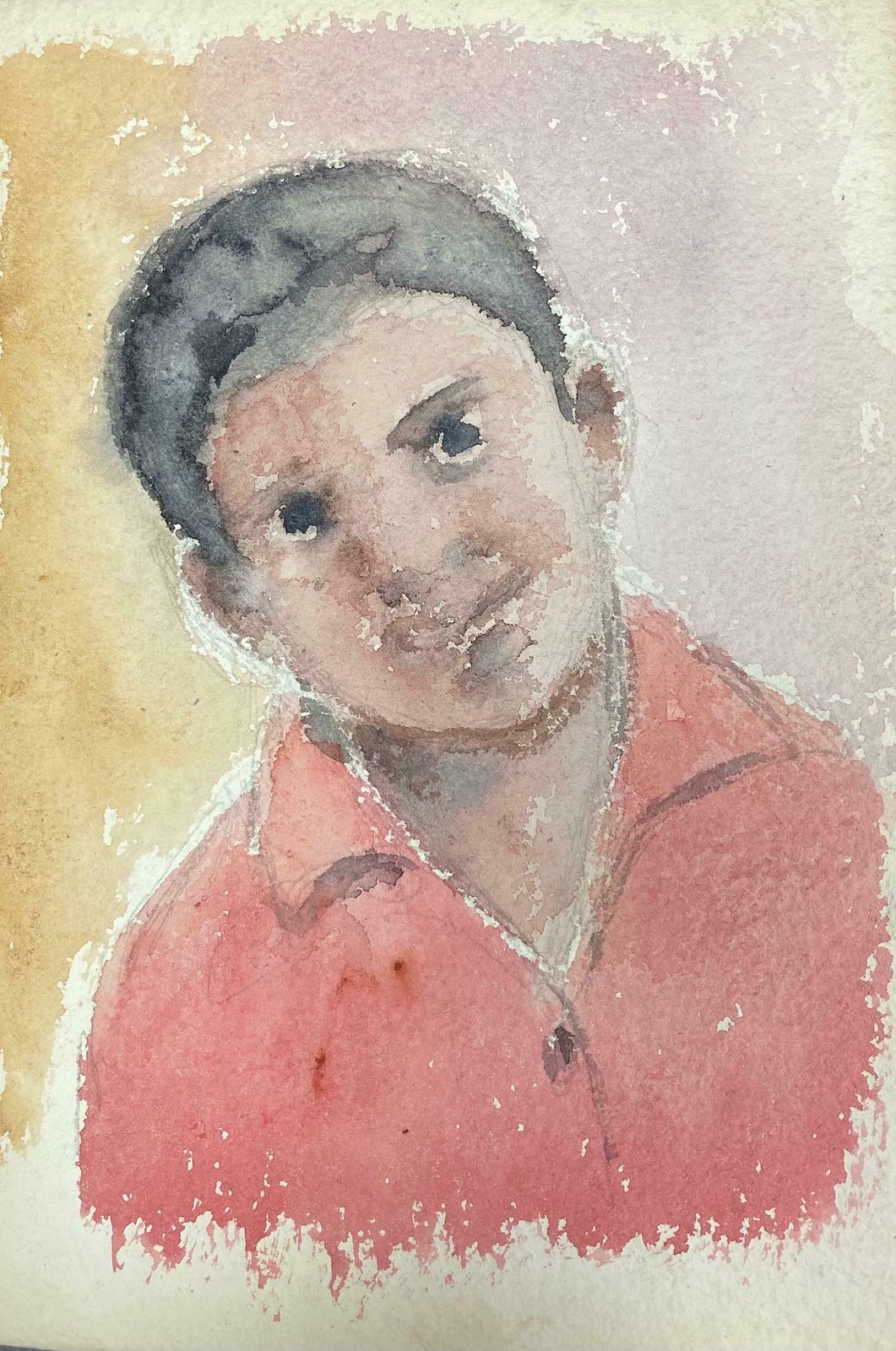 Akos Birocolourful Abstract Portrait, French Expressionist Original Paintingc.1980s