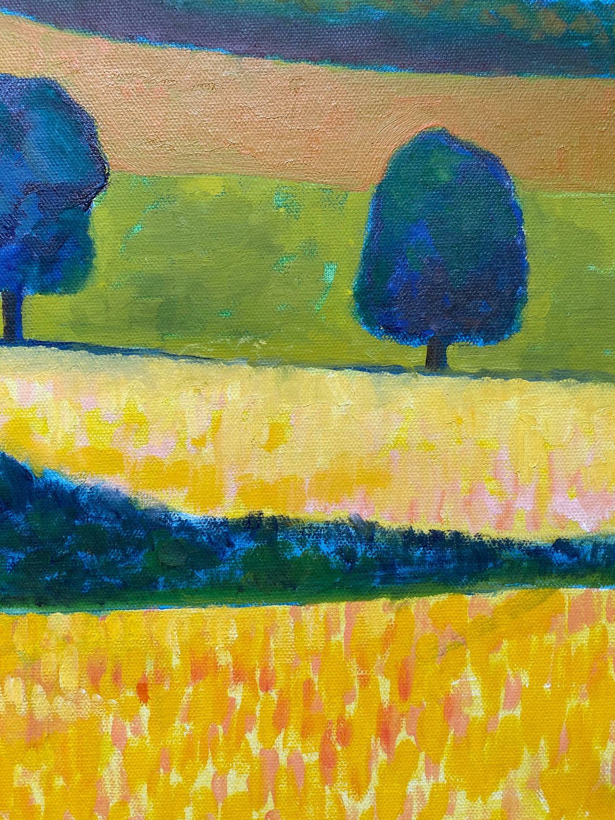 Michael Haswellabstract Painting By Listed British Artist Golden Fields Landscapec. 2000 photo 1022.0