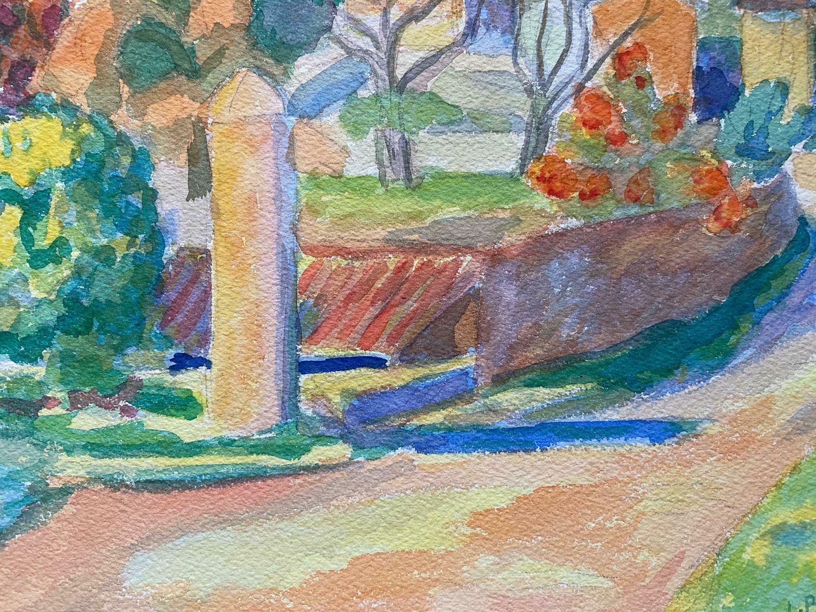 Louis Bellon1940's Provence Painting French Pathway Landscape    Post Impressionist Artistc. 1940s photo vinterior