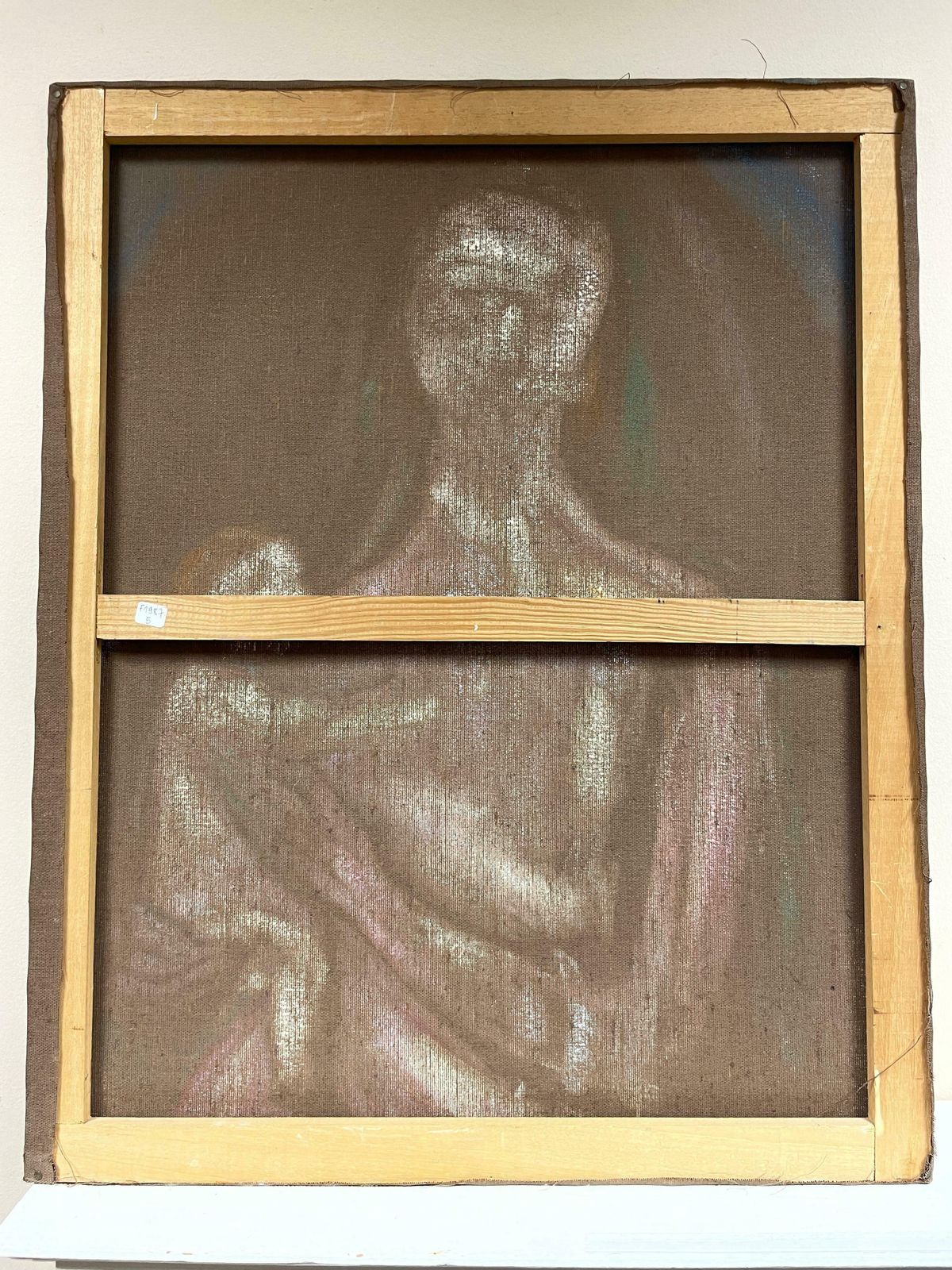 Italian Modernist 20th Clarge 1960's Italian Modernist Signed Oil Mother & Infant Child Tender Embrace photo vinterior