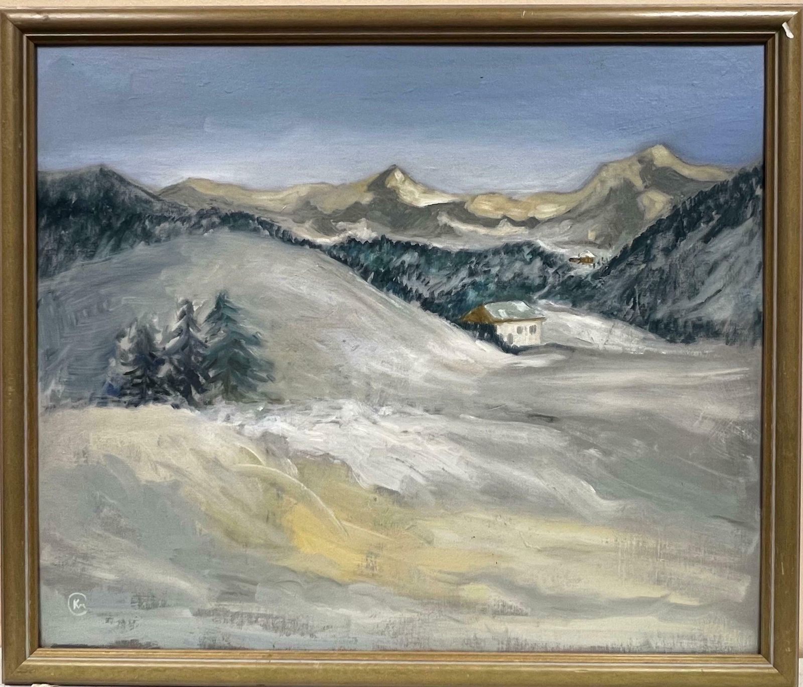 Kathleen Crowdolomite Mountains Italy, Signed Original Painting photo furniture