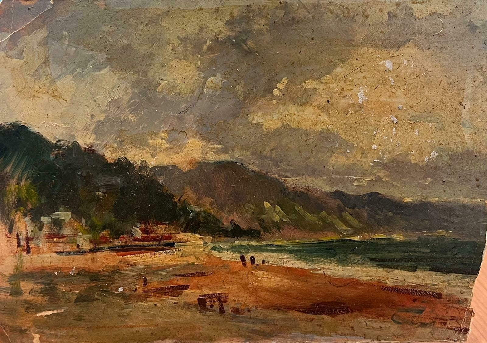 Maurice Mazeiliefrench Impressionist Oil Landscape Moody Colour Beach