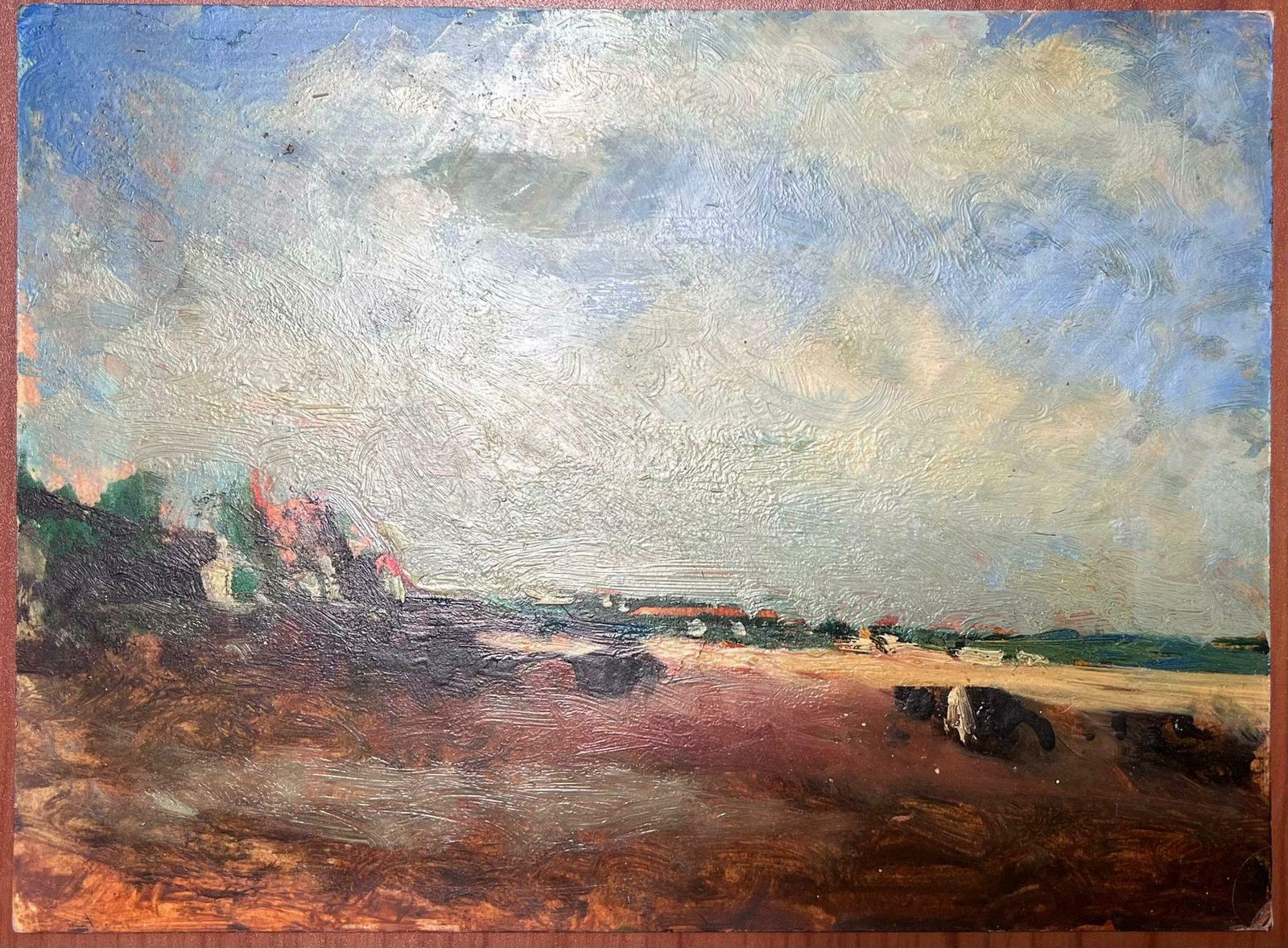 Maurice Mazeiliefrench Impressionist Oil Landscape Muddy Sea Scape photo furniture