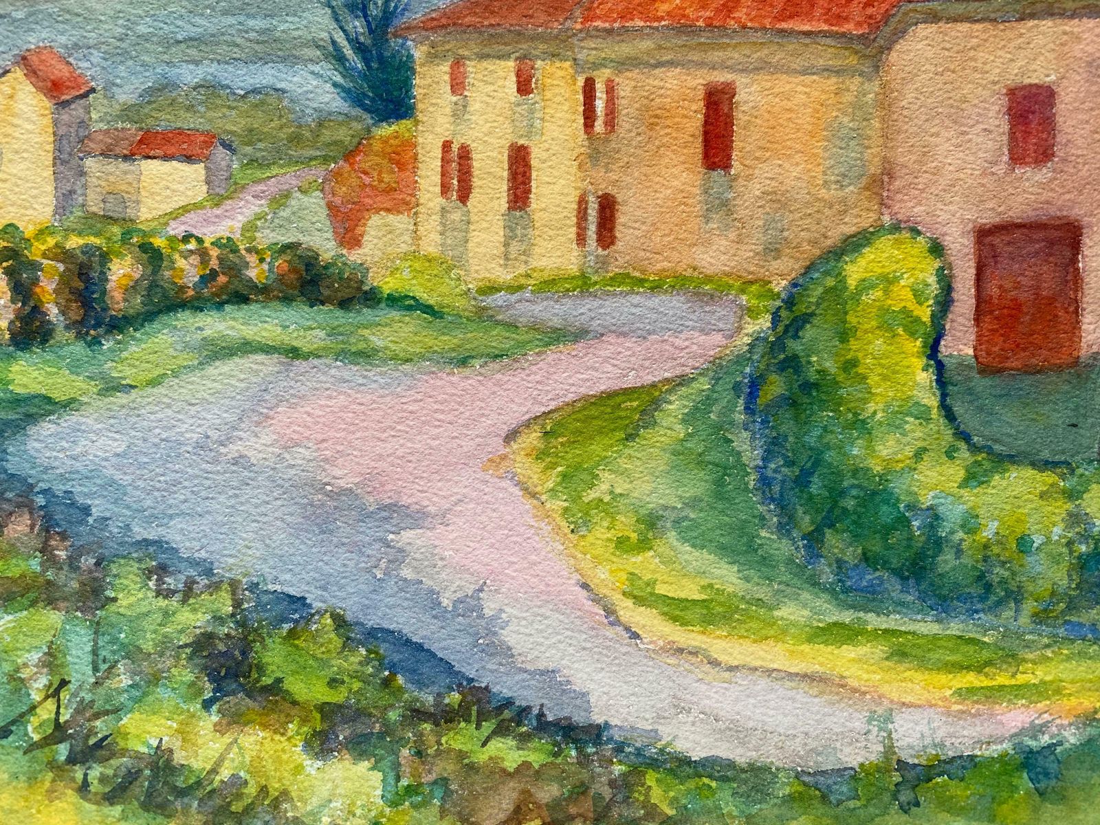 Louis Bellon1940's Provence French House Painting  Landscape   Post Impressionist Artistc. 1940s photo Art
